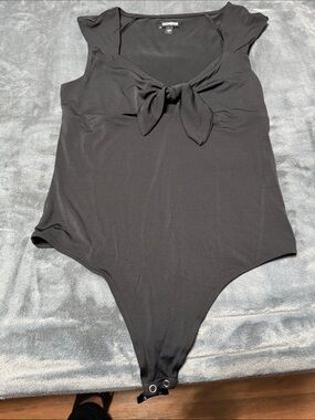 Express Kids Black Tie-Front One-Piece Bodysuit